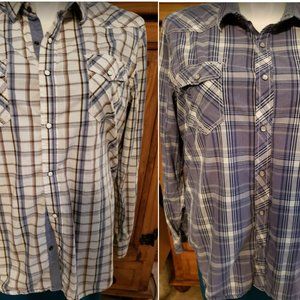 American Rag Western Shirts pearl snaps long sleeve XXL Slim fit Qty 2